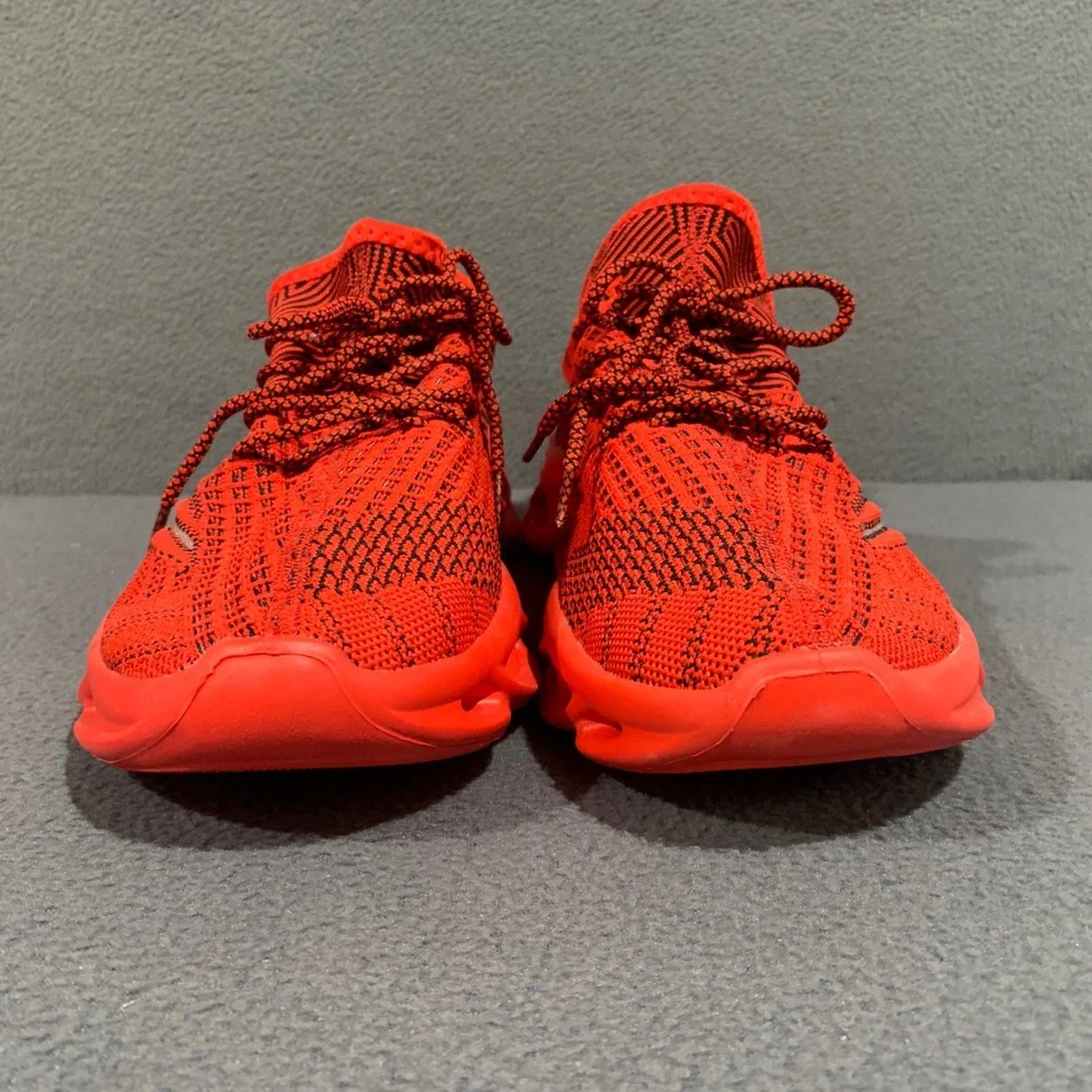 LT Damp Shoes Mens Bright Red Knit Mesh Pop Of Color Sneakers Size‎ 14